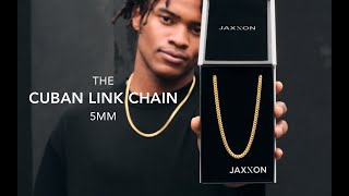 Mens Gold Cuban Link Chain  5mm  Mens Jewelry Unboxing  JAXXON [upl. by Paschasia]