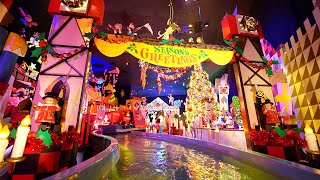 NEW 2022 Its A Small World Holiday Full Ride Lowlight POV  Disneyland [upl. by Akinyt979]