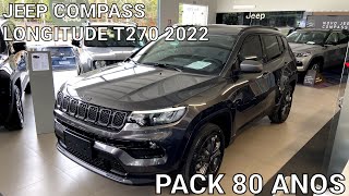 Jeep Compass Longitude Pack 80 Anos T270 2022  Em detalhes [upl. by Arhas]