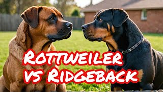 Rottweiler vs Rhodesian Ridgeback  Whos the Ultimate Guard Dog Dog Breeds  Guard Dogs [upl. by Anayhd]