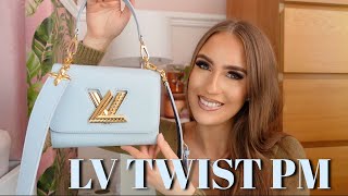 LOUIS VUITTON TWIST PM BAG REVIEW💙✨ [upl. by Afihtan]