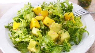 Cómo preparar una rica Ensalada de mango con vinagreta de pimientos [upl. by Macur]