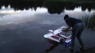 Second flight of the Multiplex Mentor float plane at the Manor Lake Kilrea [upl. by Lukin]