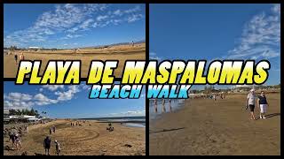 PLAYA DE MASPALOMAS Beach Walk  Maspalomas Beach  Gran Canaria 4k [upl. by Jairia283]