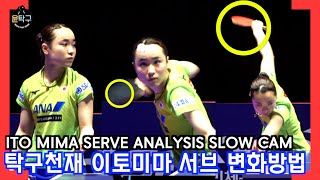 ENG일본탁구천재 이토미마 탁구 서브 변화 방법 伊藤美誠 ITO MIMA SERVE [upl. by Loesceke]