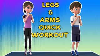 QUICK WORKOUT FOR THINNER LEGS AND ARMS  Kids Exercise [upl. by Fariss265]