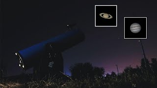 Jupiter and Saturn through my 10 inch Telescope [upl. by Ivens]