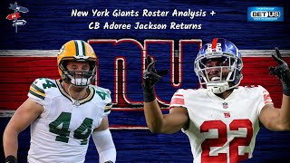 New York Giants 53 Man Roster Analysis  CB Adoree Jackson Returns  Ty Summers  Anthony Johnson [upl. by Ausoj]