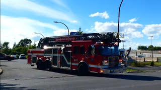 Longueuil Fire Ladder 441 and Chief 141 Responding [upl. by Dehnel]