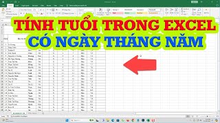 Cách tính tuổi trong Excel có ngày tháng năm sinh [upl. by Hibbs]