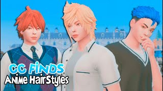 Los Sims 4 CC Peinados Anime para Hombres  CC Links [upl. by Beaumont]