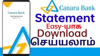 Canara Bank statement downloaded in mobile  Canara Bank tamil [upl. by Rehttam]