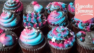 Piped Buttercream GALAXY Cupcake  Full Tutorial amp HowTo  Cupcake Jemma [upl. by Armando]