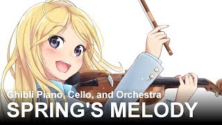 quotSprings Melody Friend Aquot Shigatsu wa Kimi no Uso  Ghibli Piano Cello and Orchestra  四月は君の嘘 [upl. by Eelyek]