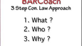 BAR EXAM 3 Steps to CONSTITUTIONAL LAW for MBE [upl. by Vogele324]