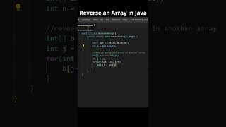 Reverse an Array in Java  java shorts programming [upl. by Ynahpets]