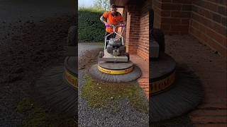 PRESSURE WASH or BRUSH Tarmac Moss Removal using Westermann Brush moss pressurewashing garden [upl. by Nylorac]