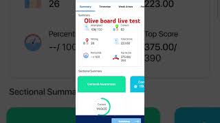 Olive board live test marks 223😭motivational shorts viralvideo video [upl. by Inavoig]