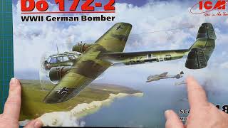 ICM 148 Dornier Do 17Z2  Kit Review [upl. by Batchelor]