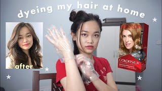 Dyeing my hair at home no bleaching  warna rambut di rumah  Revlon Colorsilk [upl. by Lasyrc842]