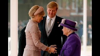 Dutch royals greet the Queen at Buckingham Palace [upl. by Pooi115]