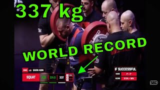 Gavin Adin WORLD RECORD SQUAT 337 kg  743 lbs SBD Sheffield 2024 Championship [upl. by Inal]