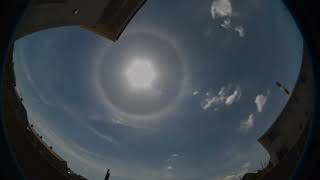 1Hour Fisheye TimeLapse 22° Halo and Cumulus Clouds [upl. by Ayal860]