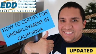 HOW TO CERTIFY FOR UNEMPLOYMENT BENEFITS IN CALIFORNIA UPDATED [upl. by Adnauqal]