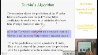 Speech and Audio Processing 3 Linear Predictive Coding LPC  Professor E Ambikairajah [upl. by Epoh508]