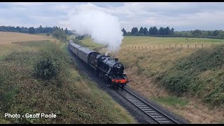 Stanier Mogul 13268 climbs Eardington Bank with a late afternoon train to Bridgnorth on 21092024 [upl. by Schecter102]