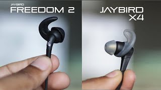 Jaybird X4 vs Jaybird Freedom 2  Bluetooth Headphones Comparison [upl. by Hukill]