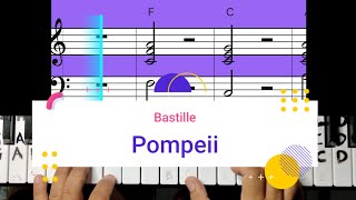 Pompeii Bastille piano chords cover song [upl. by Allit]