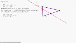 Proof of Converse of Menelauss Theorem [upl. by Noyr]