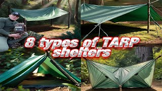 Jak zrobić schronienie z TARPA 8 sposobów  8 types of tarp shelters [upl. by Sirovart393]