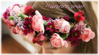 Blumen Haarkranz binden  DIY  Flower Wreath [upl. by Leikeze]