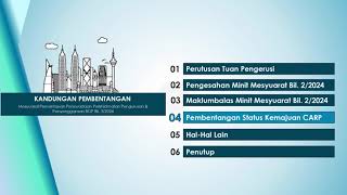 MESYUARAT PEMANTAUAN PENSWASTAAN PERKHIDMATAN PENGURUSAN amp PENYENGGARAAN BGP BIL 32024 [upl. by Rabbaj249]