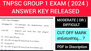 TNPSC GROUP 1 EXAM  2024   OFFICIAL ANSWER KEY  CUT OFF  ARIVUSAAL ACADEMY [upl. by Elumas]