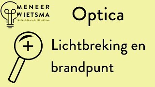 Natuurkunde uitleg Optica 1 Lichtbreking en brandpunt [upl. by Ahsinnek]