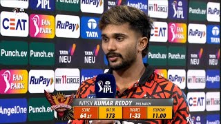 Nitish Kumar Reddy man of the match interview Nitish Kumar Reddy post match Presentation today [upl. by Steffin]