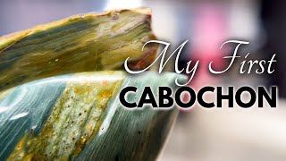 How I made my first cabochon  Beginner Lapidary CABKING Gary Green Jasper [upl. by Arlo]