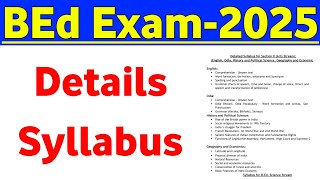 BEd Entrance 2025 Details Syllabus  BEd Syllabus 2025  Master Brain IQ  Odisha BEd Syllabus [upl. by Schreiber]