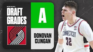 Donovan Clingan Selected No 7 Overall By Portland Trail Blazers I 2024 NBA Draft Grades I CBS Sport [upl. by Philip]