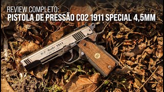 Review Completo Pistola de Pressão CO2 1911 Special 45mm [upl. by Asirem354]