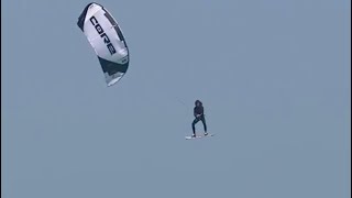 95kmh Wind 💨 With 3m waves🌊 This is Big Air Kitesurfing🚀 kitesurfing shorts storm [upl. by Ruosnam]