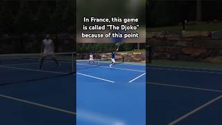 Legendary rally between Novak Djokovic and Dusan Vemic at quotThe Djokoquot game tennis [upl. by Alahc]