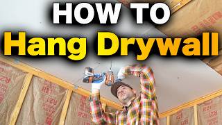 How To Hang Drywall  BEGINNERS GUIDE [upl. by Towrey]