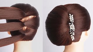 Stylish French Bun Hairstyle For Ladies – Easy Hairstyle For Prom [upl. by Hailat]