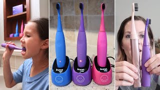 Burst Kids Sonic Toothbrush Review  Unboxing Demo  Kids vs Adult Brush Comparison [upl. by Inva]