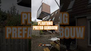 Plaatsing aanbouw 🏡🌐 deprefabrieknl✉️ infodeprefabrieknl📱 0203317470 [upl. by Yahsan645]