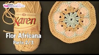 Cómo tejer Flor Africana en crochet  2da parte [upl. by Marabel]